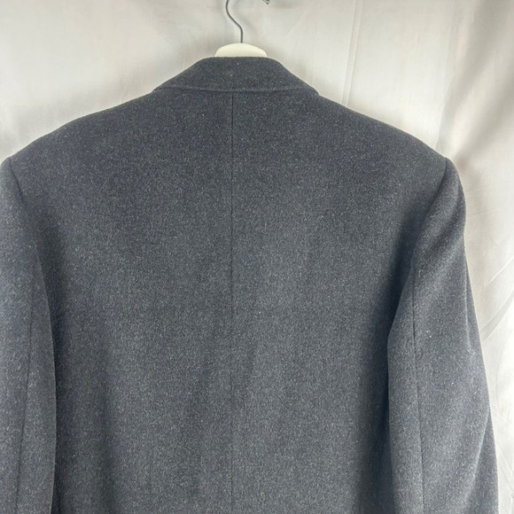Vintage Silver Cloud Cashmere Blend Coat Men 44R Charcoal Gray Long Length Dress - Picture 7 of 11